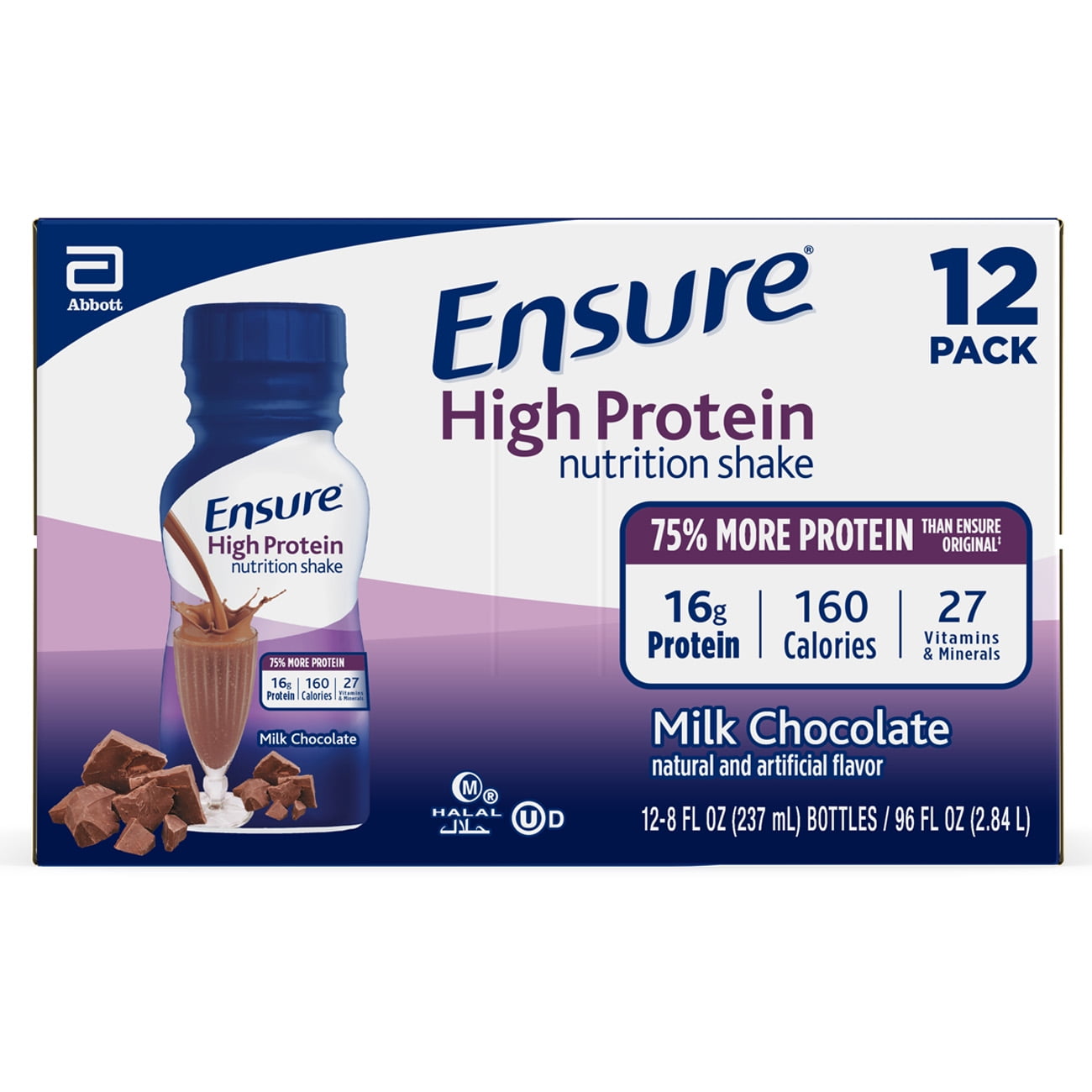 Buy Ensure High Protein Nutritional Drink, Milk Chocolate, 8 Fl Oz, 12 Count Online In Indonesia. 45735885