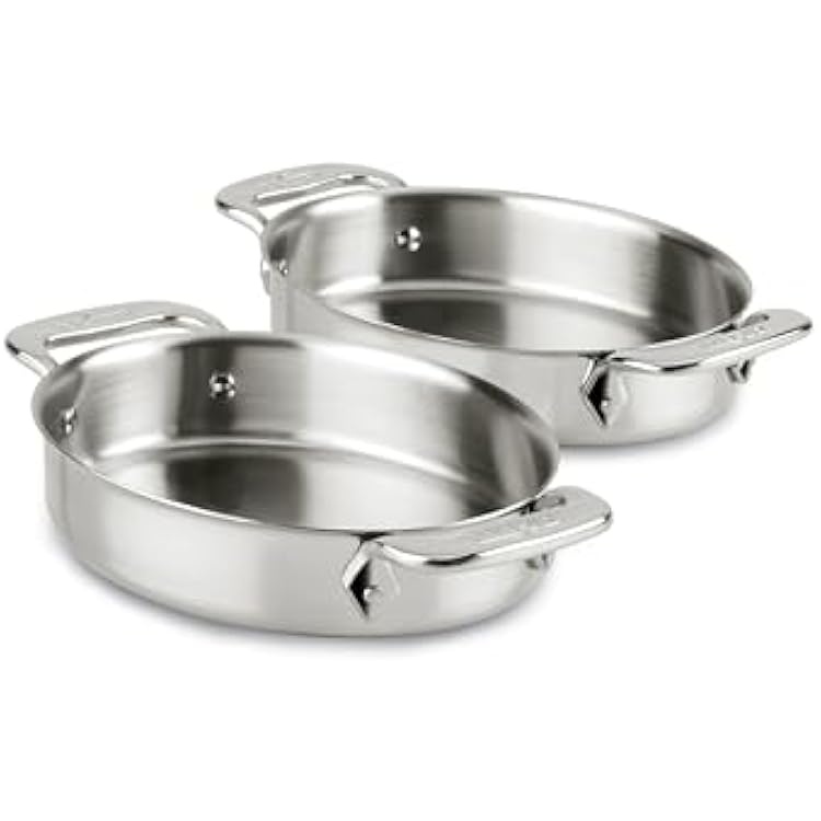 All-Clad Specialty Stainless Steel Oval Bakeware Set 2 Piece Induction Pots and Pans Silver