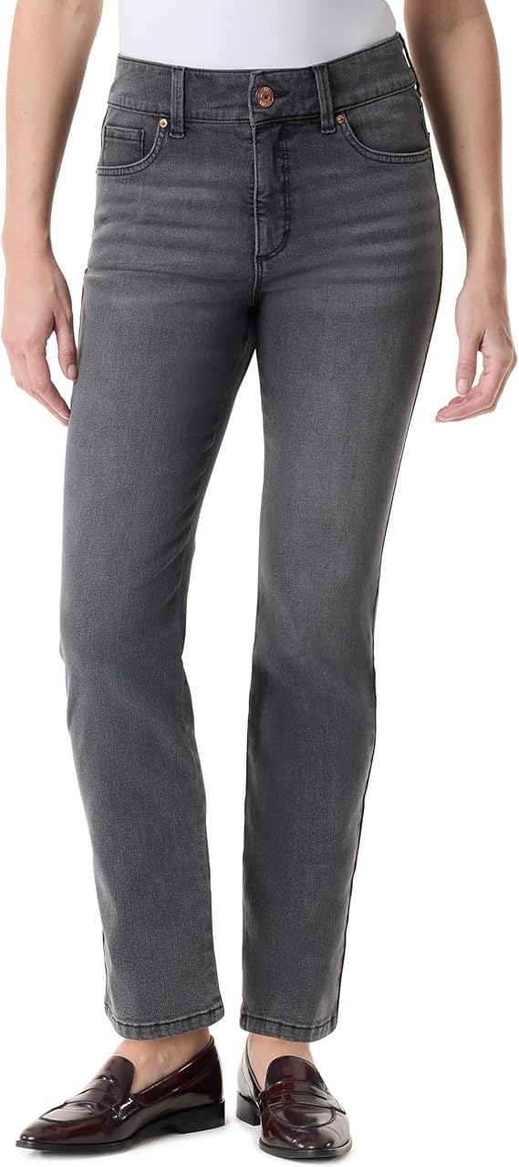 Gloria Vanderbilt Women's Tummy Sculpt Front Zip Straight Leg Jean Standard