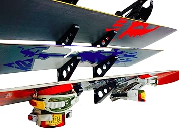 StoreYourBoard Snowboard Multi Wall Rack, Home Storage & Organization Horizontal Mount, Holds 3 Boards